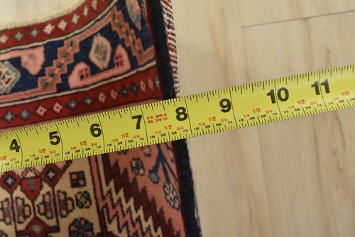 Vintage Tribal Rug 3'3'' x 5' Ivory Wool Geometric Hand-Knotted Oriental Carpet - Picture 11 of 13
