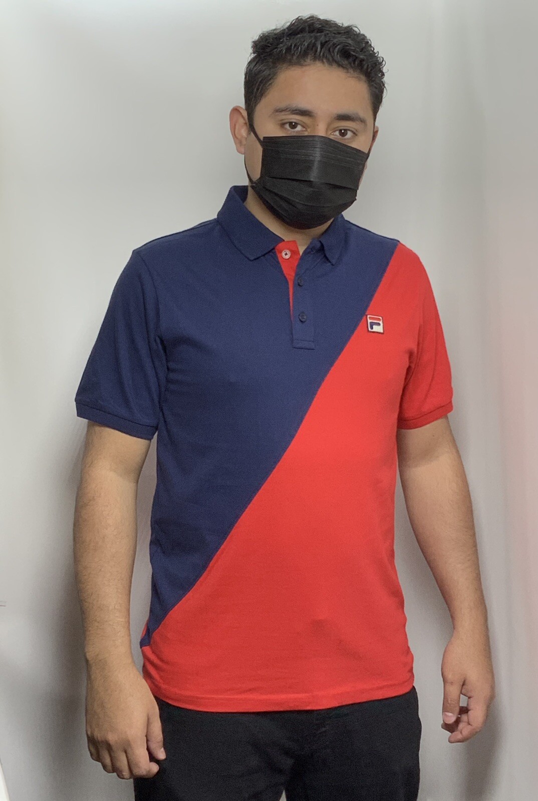Uomo Fila Navy Polo rossa manica corta