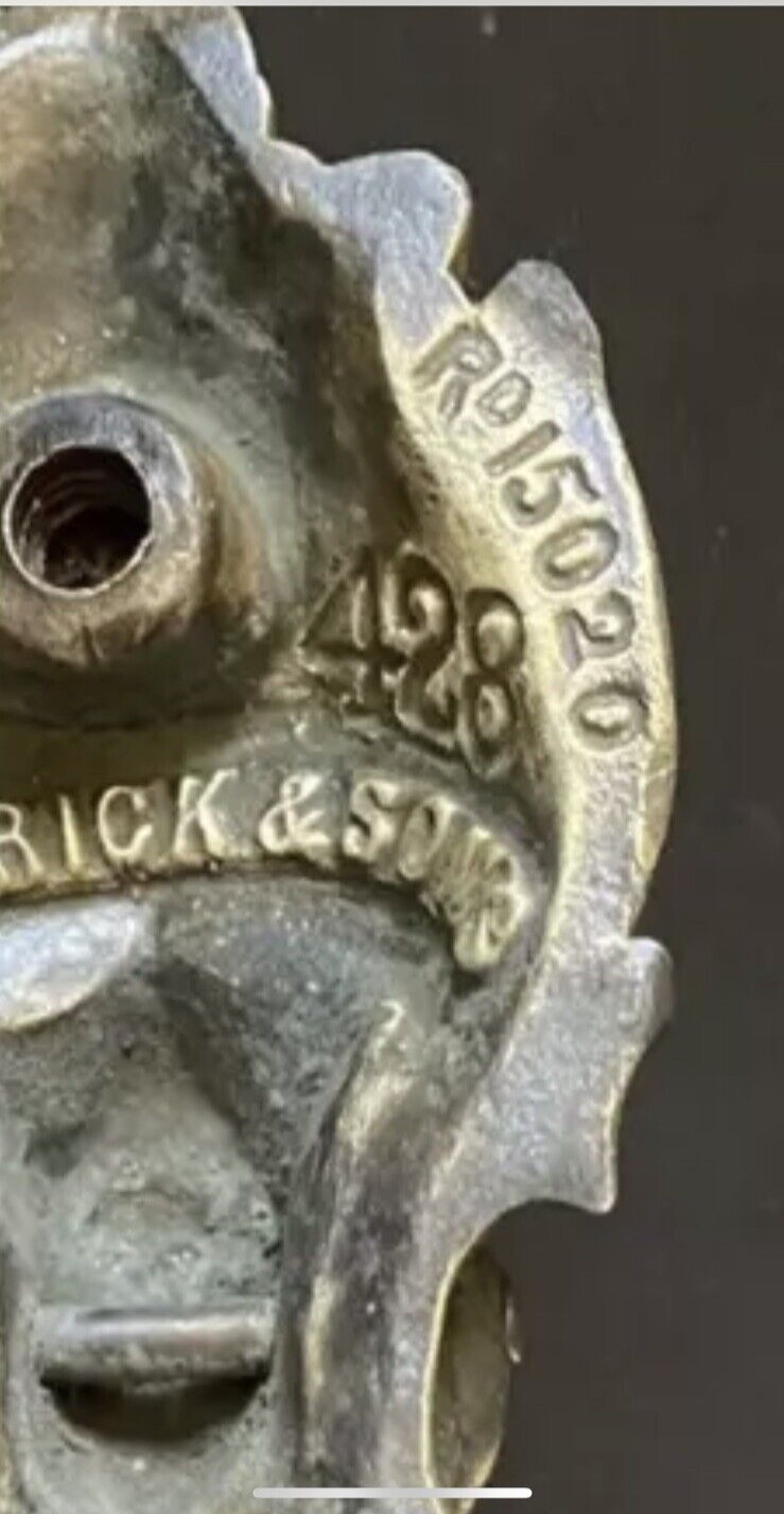 ANTIQUE c1884 VICTORIAN KENRICK 428 POSEIDON and SEA SERPENT DOORKNOCKER