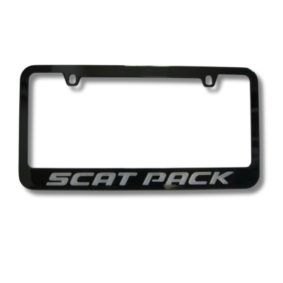 Dodge Scat Pack Engraved Logo Black Zinc License Plate Frame