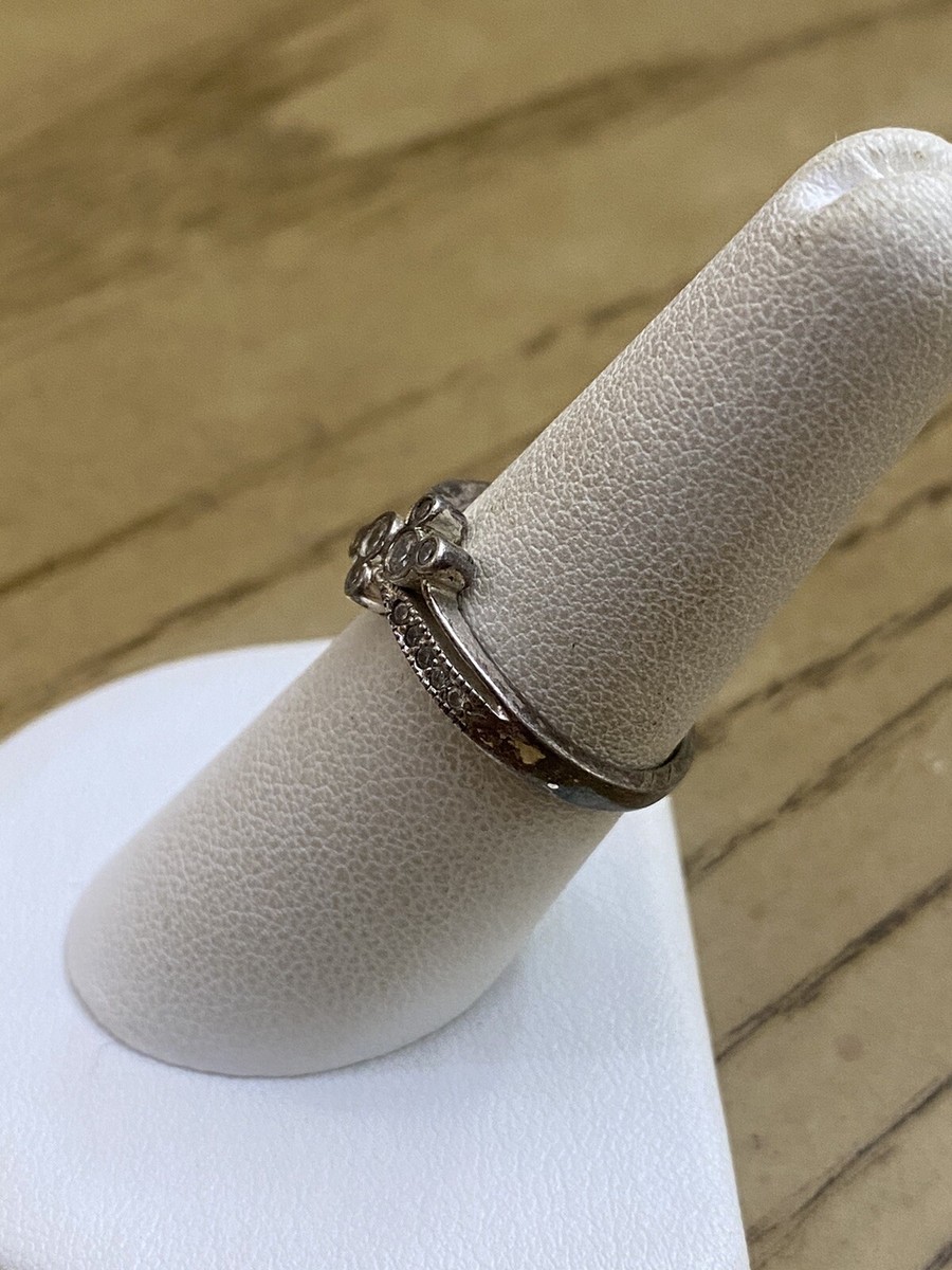 Disney Designer Signed Sterling Silver CZ Mickey Mouse Ring Band Disney Designer Signed Sterling Silver CZ Mickey Mouse Ring Band