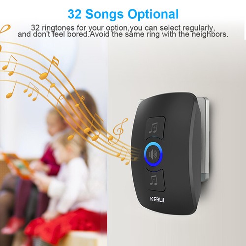 Wireless Door Bells Waterproof Long Range Plug in Home Cordless Doorbell 32Chime - Picture 9 of 15