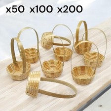 Miniature Mini Wicker Basket Dollhouse Decor Gift Display Snack Fruit Vege 2.7cm