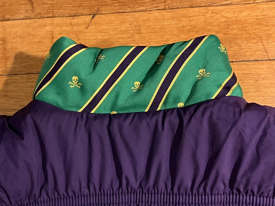 Ralph Lauren Chaleco acolchado reversible cuello calavera niño L 12/14 púrpura verde Foto 4 de 4
