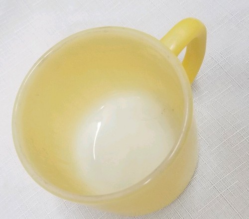 Vintage Federal Yellow Coffee Mug Cup Heat Proof "F" D handle 1950s - Picture 2 of 7