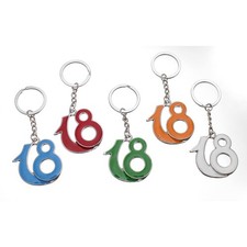 1 PZ Portachiavi in metallo colorato 18 ANNI diciottesimo BOMBONIERA 0O8Q