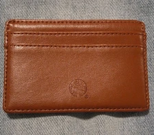 Starbucks Credit Card ID Holder Brown Leather Slim Wallet SB Rare HTF Coffee 