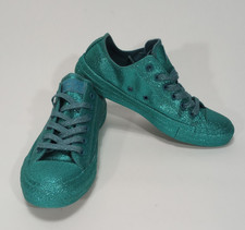 Converse All Star Sneakers Turquoise Sparkle Womens Size 8 Mens Size 6 Low Top