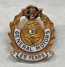 General Motors 25 Yrs Employment  EMD Electro-Motive Division 14k & Diamond Pin