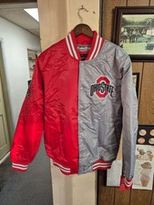 Ohio State Buckeyes Colosseum varsity/bomber style jacket snap button SZ M
