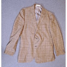 Joseph Abboud Tailored Fit Blazer Brown Glen Plaid Sport Coat 2 Button Jacket