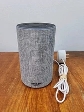 Amazon Echo 2nd Gen Smart Speaker Alexa & Dolby Heather Gray Fabric Tested Works