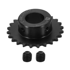 25 Chain Roller Sprocket 17mm Bore, 24 Tooth with Set Screws, Black