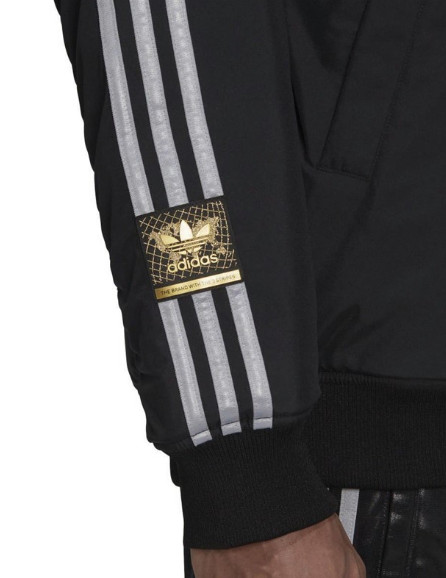 Adidas Originals Chile 20 Bomber Jacket Men's Small Black Silver RRP £109 image 4