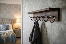 Key Hooks Wall Mounted Leash Mask Holder Rustic Modern With Storage