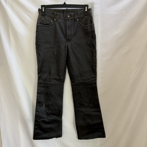 Harley-Davidson, Harley Davidson Pants Women's 10 Brown Leather Riding Motorcycle Raw Hem