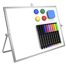 Dry Erase White Board, 16inX12in Large Magnetic Desktop Whiteboard with Stand...