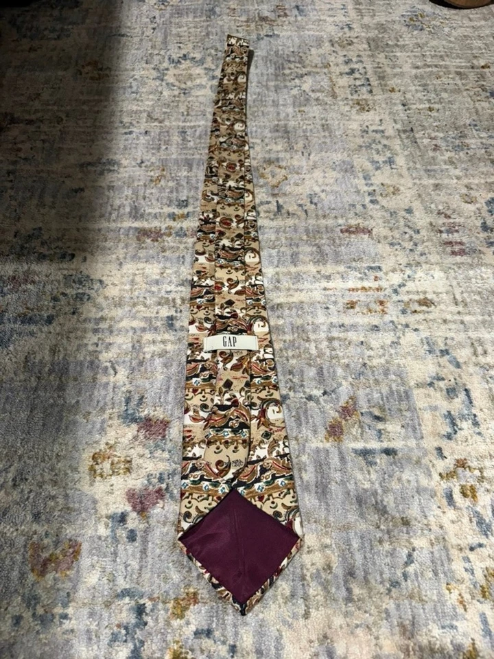 Vintage GAP 100% Silk Paisley Tapestry Necktie Made in USA 90s Mens Classic - Image 3 of 4