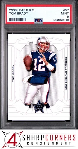 2008 LEAF ROOKIES & STARS #57 TOM BRADY PATRIOTS PSA 9