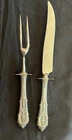 WALLACE ROSE POINT Sterling Silver Small Steak Carving Set w Stainless Blade