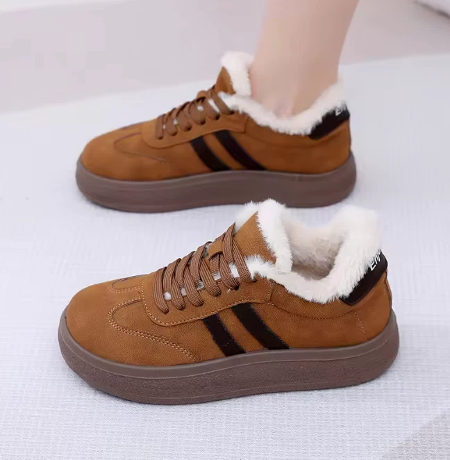 Damen Winter Sneaker warm gefüttert Fleece Turnschuhe mit dicker Sohle - Bild 3 von 4