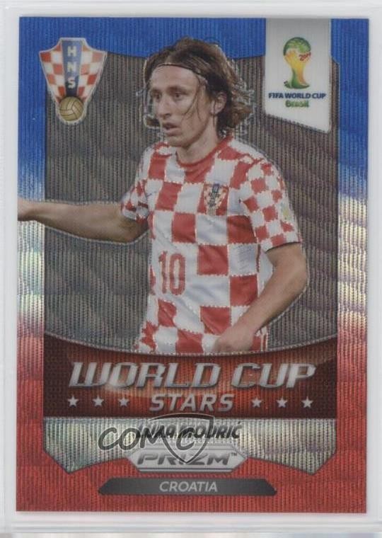 2014 Panini Prizm World Cup Stars Blue & Red Wave Prizm Luka Modric #23