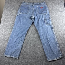 VINTAGE Dickies Jeans Mens 38x32 Blue Carpenter Distressed Workwear Baggy Y2K