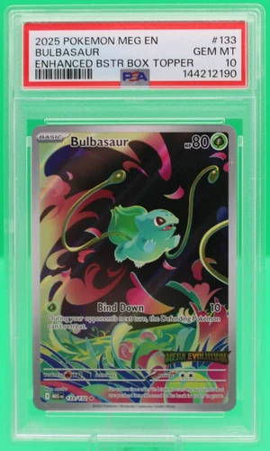 2025 POKEMON MEG EN-MEGA EVOLUTION ENHANCED BOX TOPPER BULBASAUR PSA 10