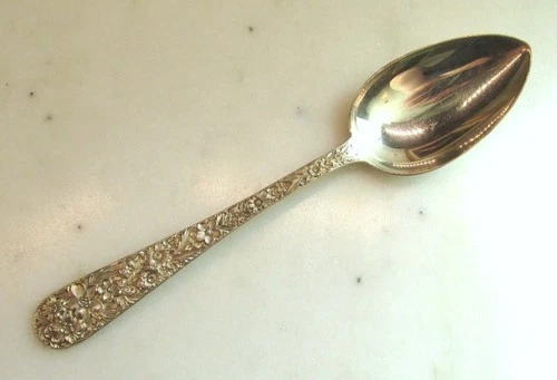 Vintage S. Kirk & Son Inc. Repousse Sterling Silver Serving Spoon ETC10680
