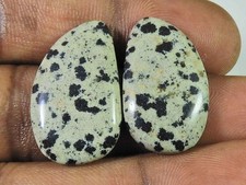 24.60Cts. Natural Dalmation Jasper 16mm X 26mm each Cabochon Match Pair A206