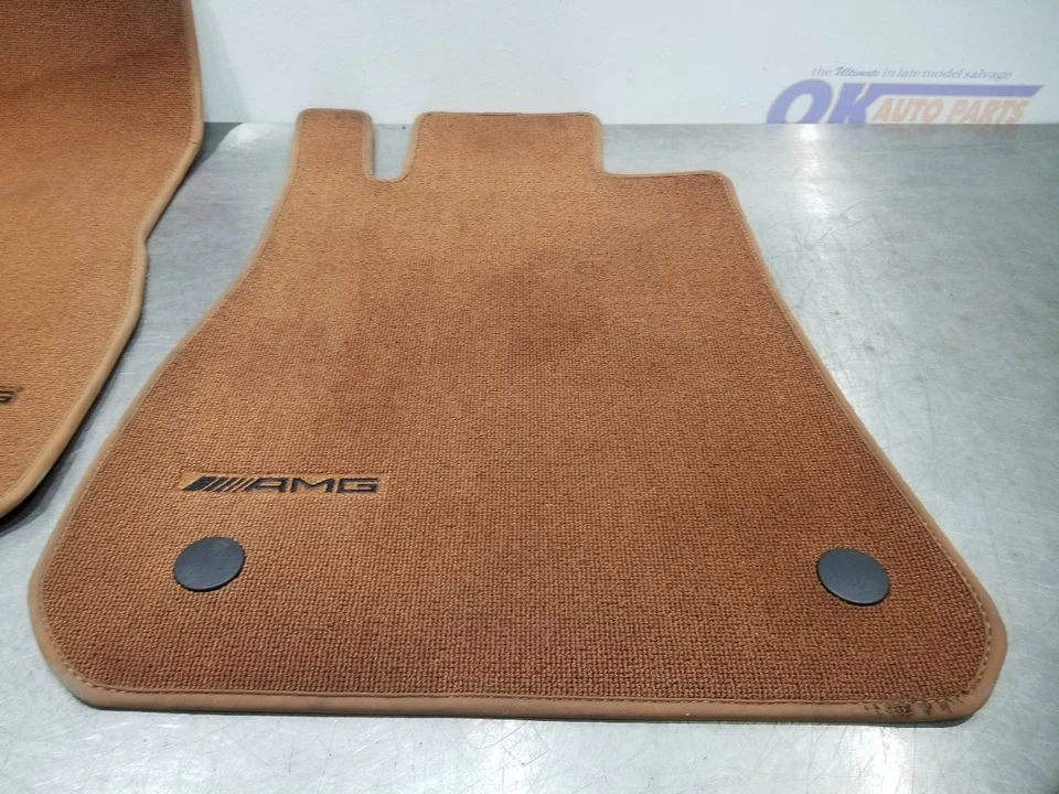 11 MERCEDES BENZ SLS AMG C197 FRONT FLOOR MAT SET PAIR BROWN CARPET - Image 3 of 4