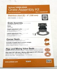 Schluter Kerdi Drain Grate Assembly Kit KD2EEGR Stainless w/Seals