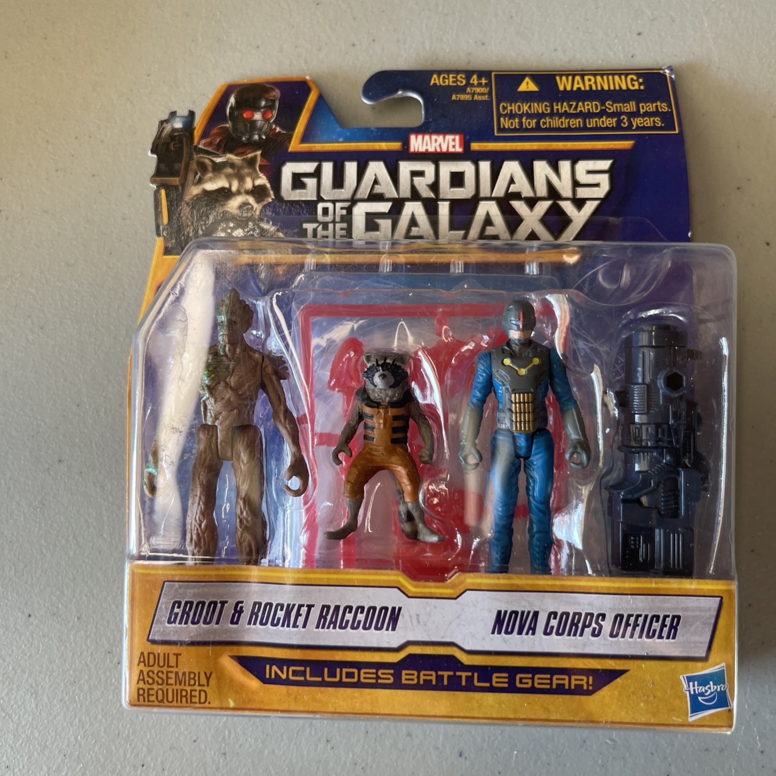 Guardians of the Galaxy Groot Rocket Raccoon Nova Corps Officer Figure Pack Toy