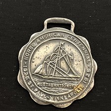 Norse American 1925 Centennial Watch Fob Medal St Paul Minnesota