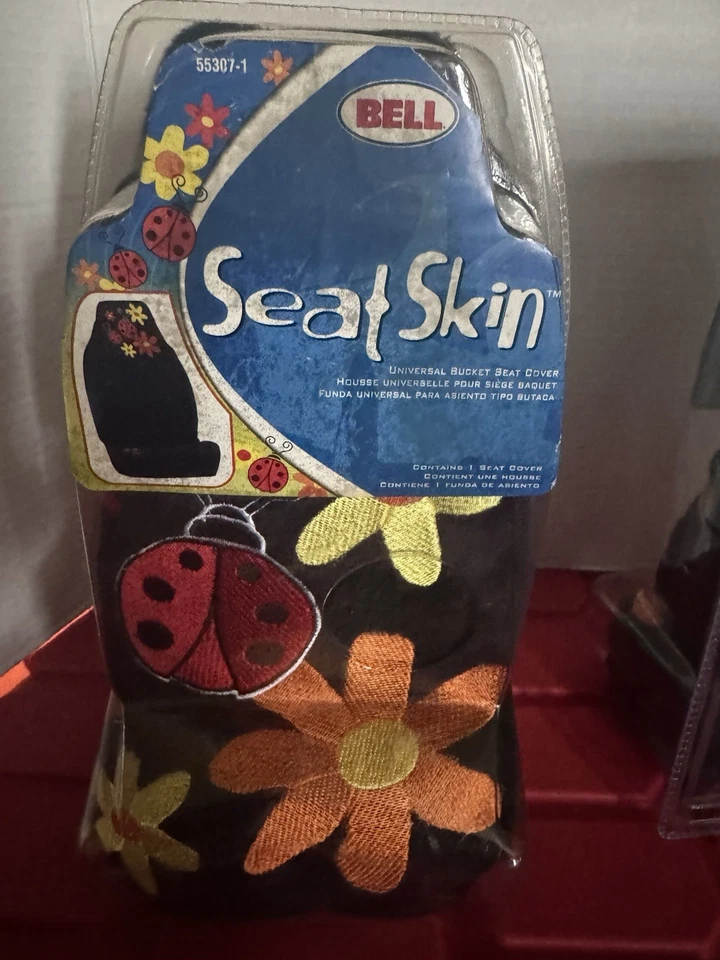 Juego de funda de asiento de coche con revestimiento de asiento de campana Ladybug y flores nuevo en paquete Foto 4 de 4