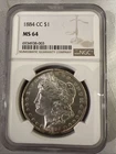 1884-CC NGC MS-64 MORGAN SILVER DOLLAR