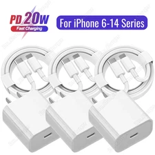 For iPhone 14 13 12 11 XS XR X 8 PD 20W USB C Fast Charger Cable Type C Adapter
