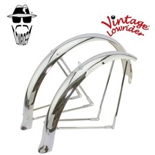 Bicycle Fender 26" Limo Flared Stander Balloon Fender Set Chrome Bike Part