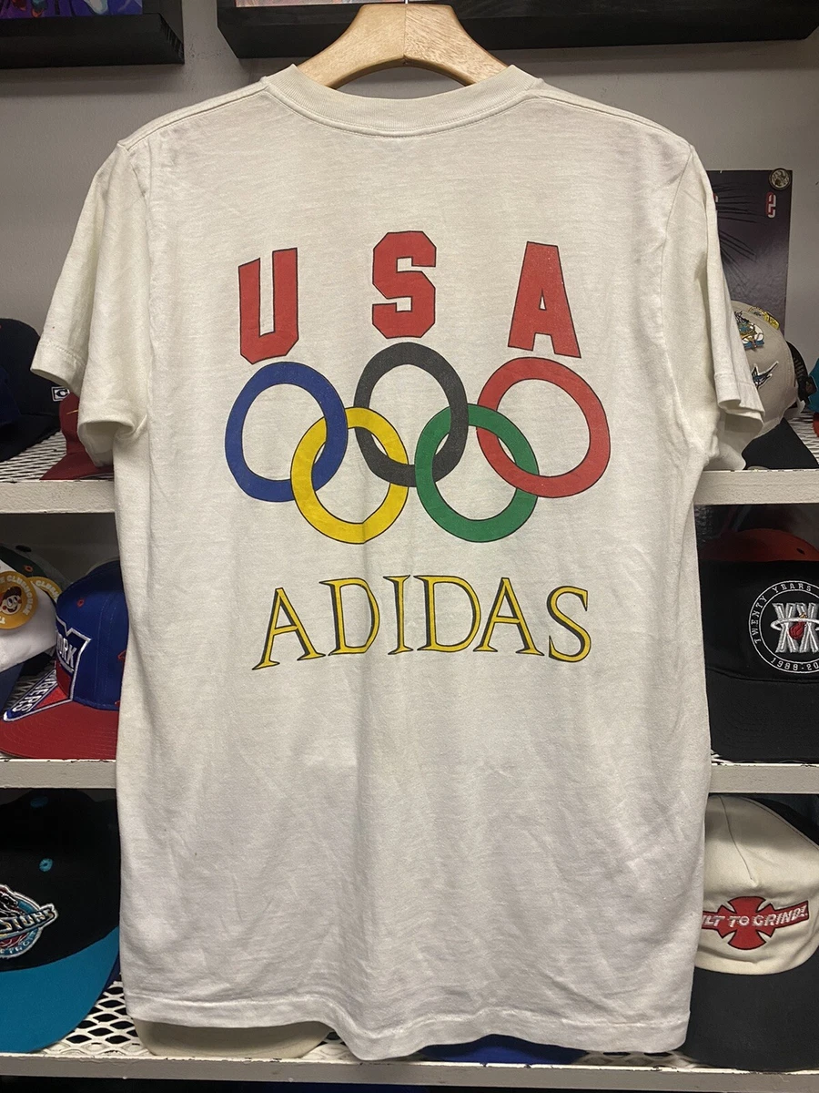 Adidas Olympics T Shirt Vintage 80s 1988 Summer Games Seoul Trefoil Size  Medium