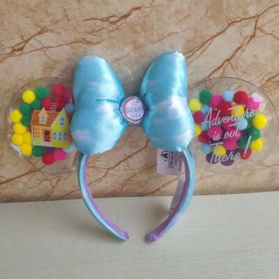 Disney-Parks Disneyland UP Grape Soda Cap Balloons Minnie Ears Headband