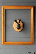 Handmade Black Resin Rabbit Head Wall Mount Wall Hanging Small Taxidermy Animal