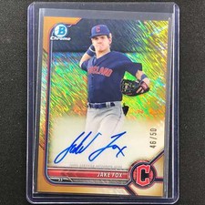 2022 Bowman Chrome Jake Fox Bowman Prospect Auto Gold Shimmer 46/50