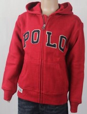 POLO Ralph Lauren Kids Red Full Zip Hoodie Black Raised POLO NWT