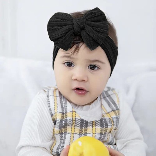 Baby Girls Soft-Elastic-Nylon-Headbands Big-Bows 1 Count (Pack of 3) 3Pcs - Foto 4 di 7