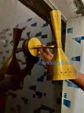 1950's Mid Century Brass Italian Diabolo Wall Sconce Light Fixture