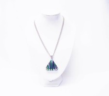Multi Color Waves Triangle Glass Pendant Necklace