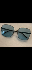 Saint Laurent YSL Logo SL M75 Women Sunglasses Silver frame Lens color Blue