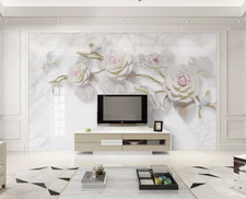 3D Weiße Blumen ZHUC10672 Tapete Wandbild Fototapete Abnehmbarer Ann