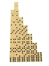 28 Vintage CELLULOID and EBONY 2 Tone DOMINOES Game NO BOX