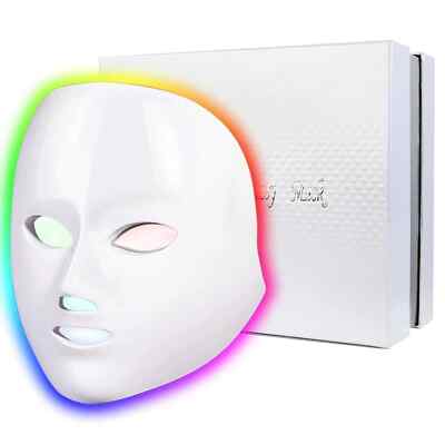 Led Face Mask Light Therapy, Red Light Therapy for Face,7 Colors LED Facial skin